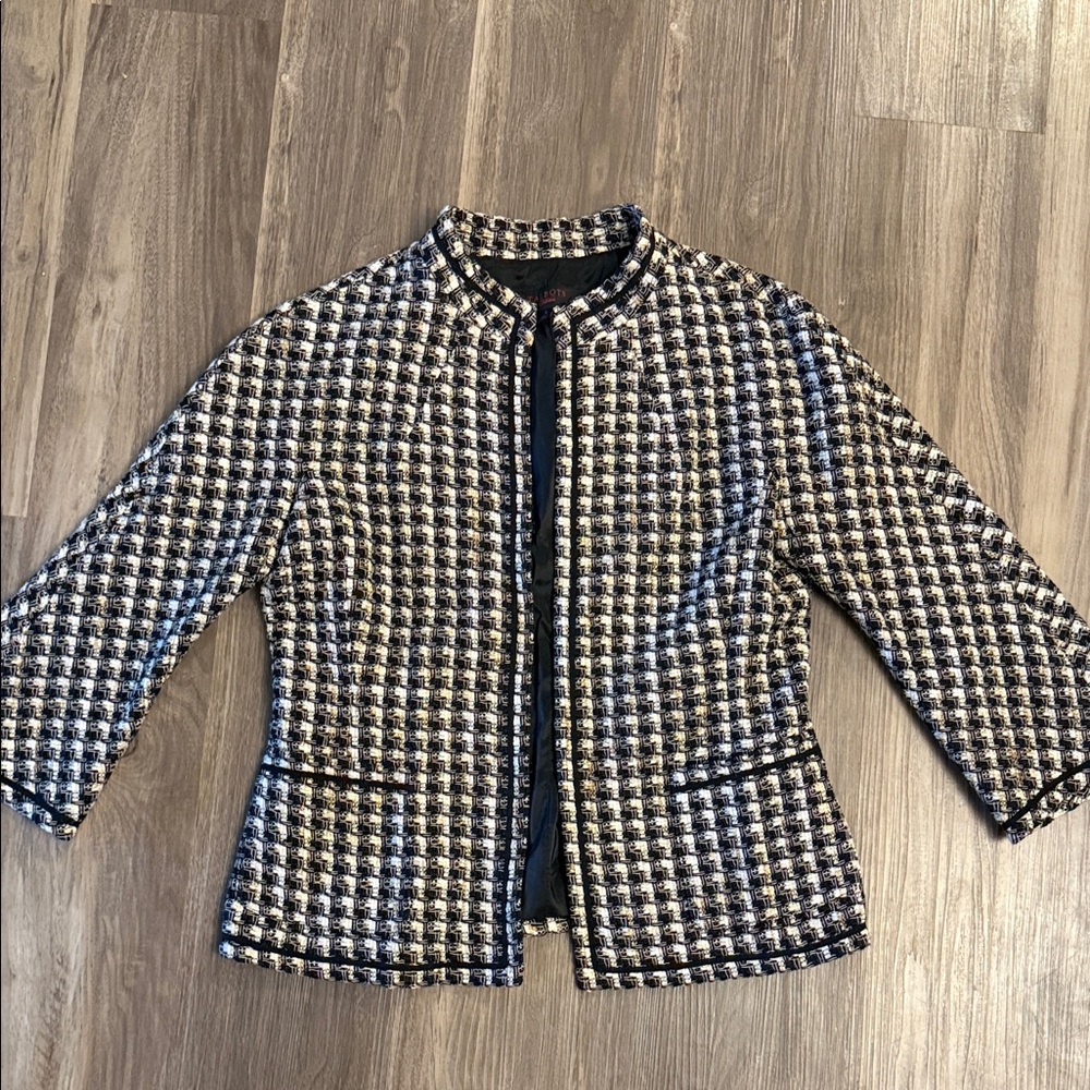 Talbots Black, Gold, and White Women's Jacket